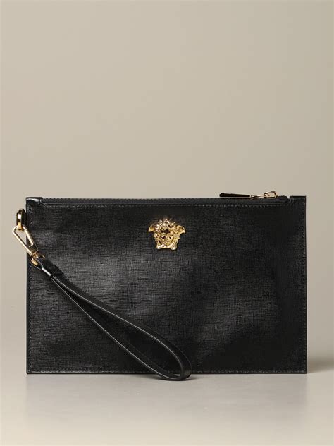 versace clutch black|Versace purses clearance.